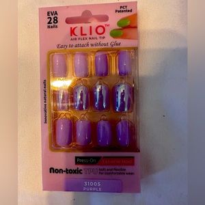 Purple stick on nails